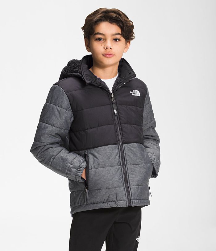 The North Face Reversible Mount Chimbo Full Zip Hooded Boys Jacket Dark Grey 430862-PVY